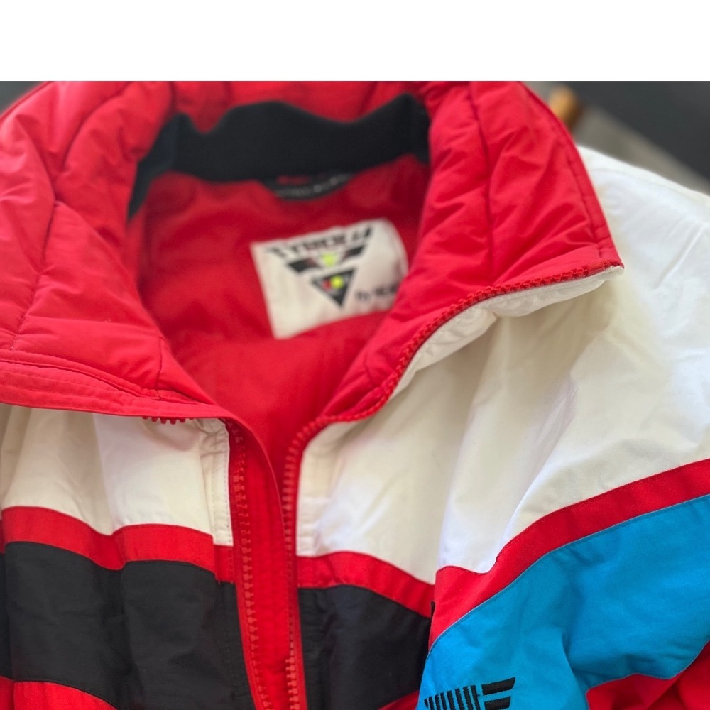 Vintage Tyrolia by Head Mens L Ski Jacket Red Colorblock Celtech‎ 0216-787 Retro